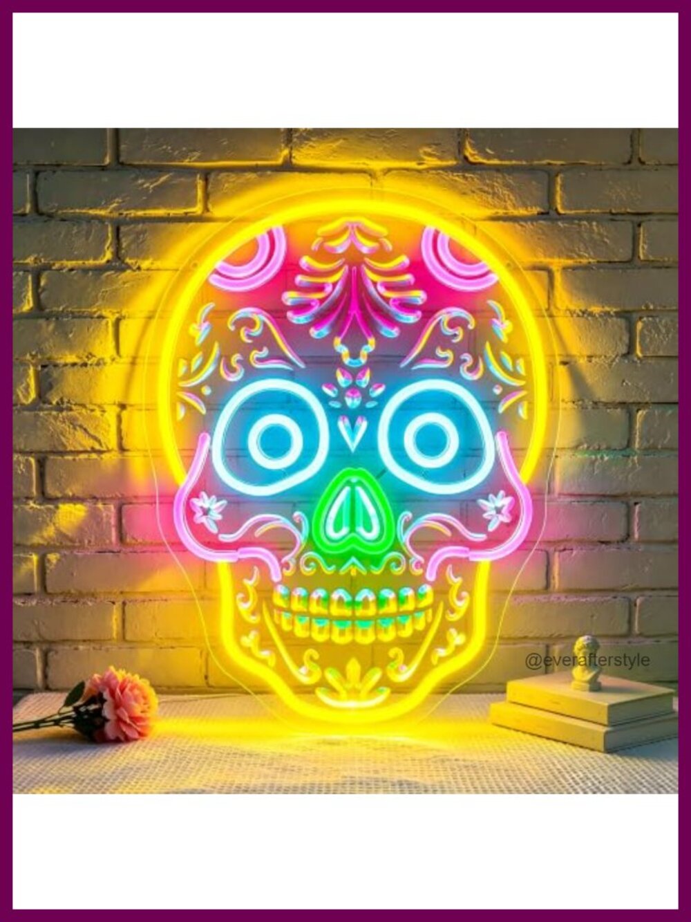 LED Neon Sign Skull Wall Light for Halloween Party Home Decor